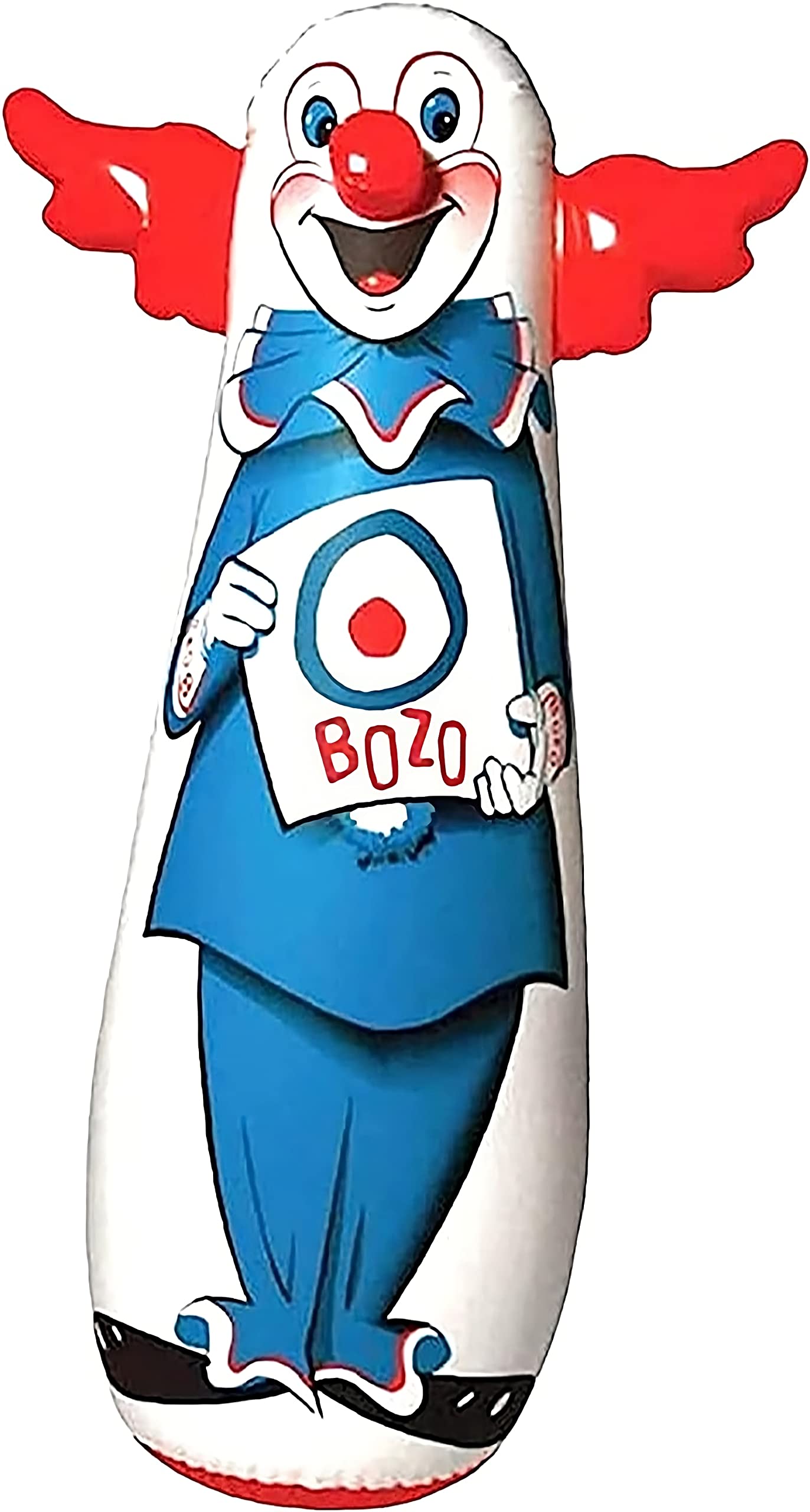 Warm Fuzzy Toys - The Original 46' Bozo The Clown Inflatable 3-D Bop Bag - Punching Bag For Kids Works Great For Home, In The Classroom Or As An Energy/Stress Reliever