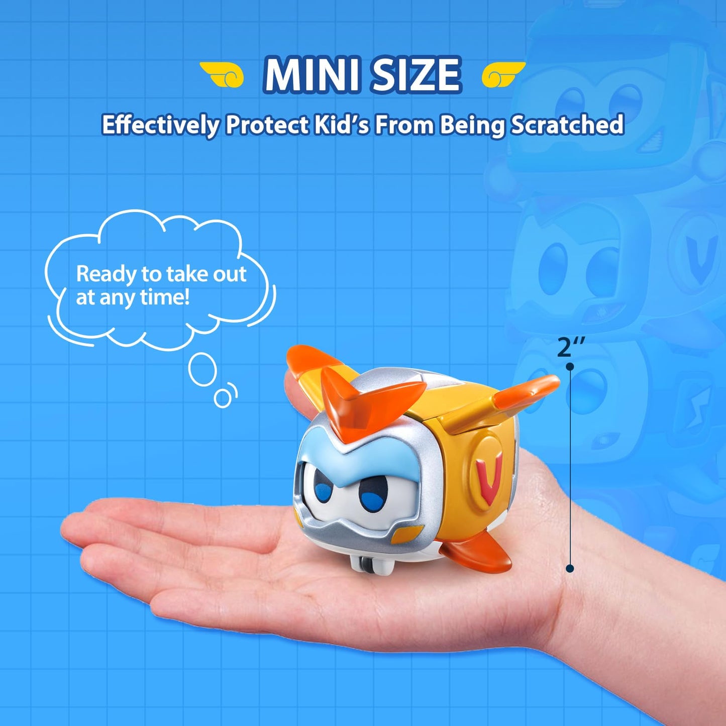 Super Wings Super Pets 4-Pack Action Figures - Jerome, Golden Boy, Shine, Ellie, Light Effect, Plastic, Mix Color, Model EU770491