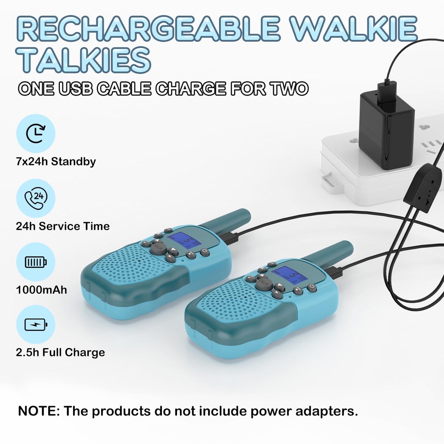 Selieve Walkie Talkies For Kids, Rechargeable Kids Toy For 3 4 5 6 7 8 Year Old Boys Girls, Walkie Talkies Long Range With 22 Ch