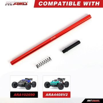 Rcawd Kraton 4S Center Driveshaft 227Mm Upgrades, 1/10 Arrma, Aluminum Parts Arac3955, Not For Outcast 4S, Red