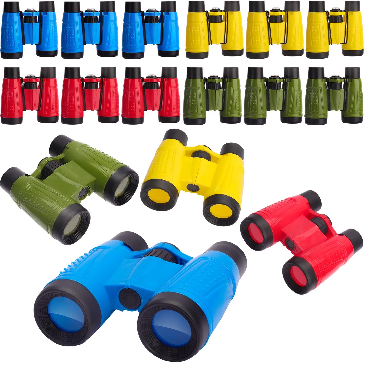 ASONA 24 PCS Binoculars for Kids with Neck String, Bulk Toy Binoculars Nature Exploration Toys Safari Jungle Animal Theme Party