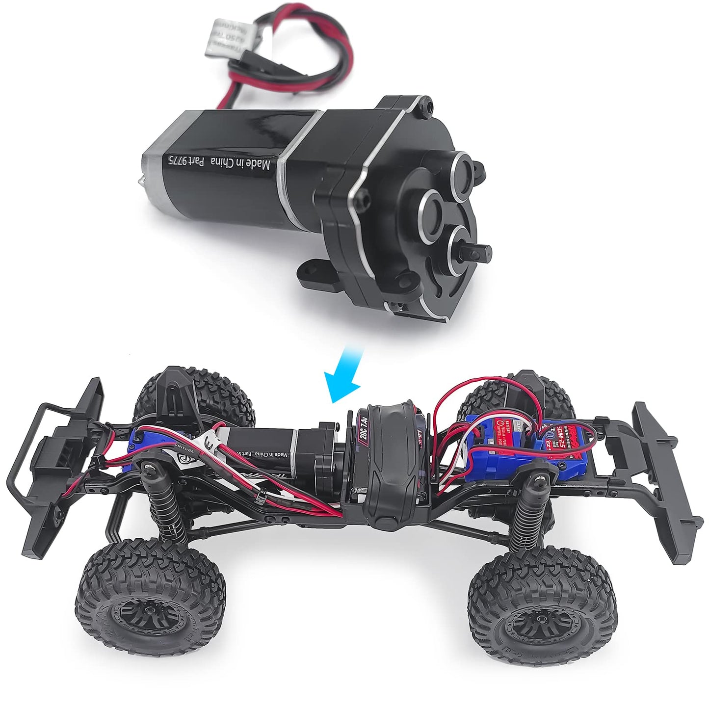 MOHERO Metal Complete Transmission Case Gearbox for 1:18 TRX4-M RC Truck Upgrade, with High Range Gears 16.6:1 Reduction Ratio
