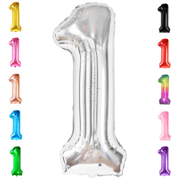 Katchon, Silver 1 Balloon For First Birthday - Giant, 40 Inch | One Balloon For First Birthday, Winter Onederland 1St Birthday Girl | 1 Balloons For 1St Birthday Silver, 1St Birthday Decorations Girls