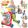 Baby Walker 5 In 1,Vatos Sit-To-Stand Learning Walker,Assemble As Scooter/Balance Bike/Push Walker/Activity Table/Detachable Pan