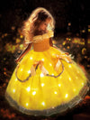 Uporpor Princess Dress For Girls, Light Up Princess Dress Up Clothes Costumes For Gilrs Halloween Costumes Christmas Birthday Yellow