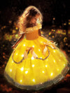 Uporpor Light Up Princess Belle Costume Girls Kids Toddler Beauty And The Beast Dress Outfit Cosplay Halloween Christmas Carniva