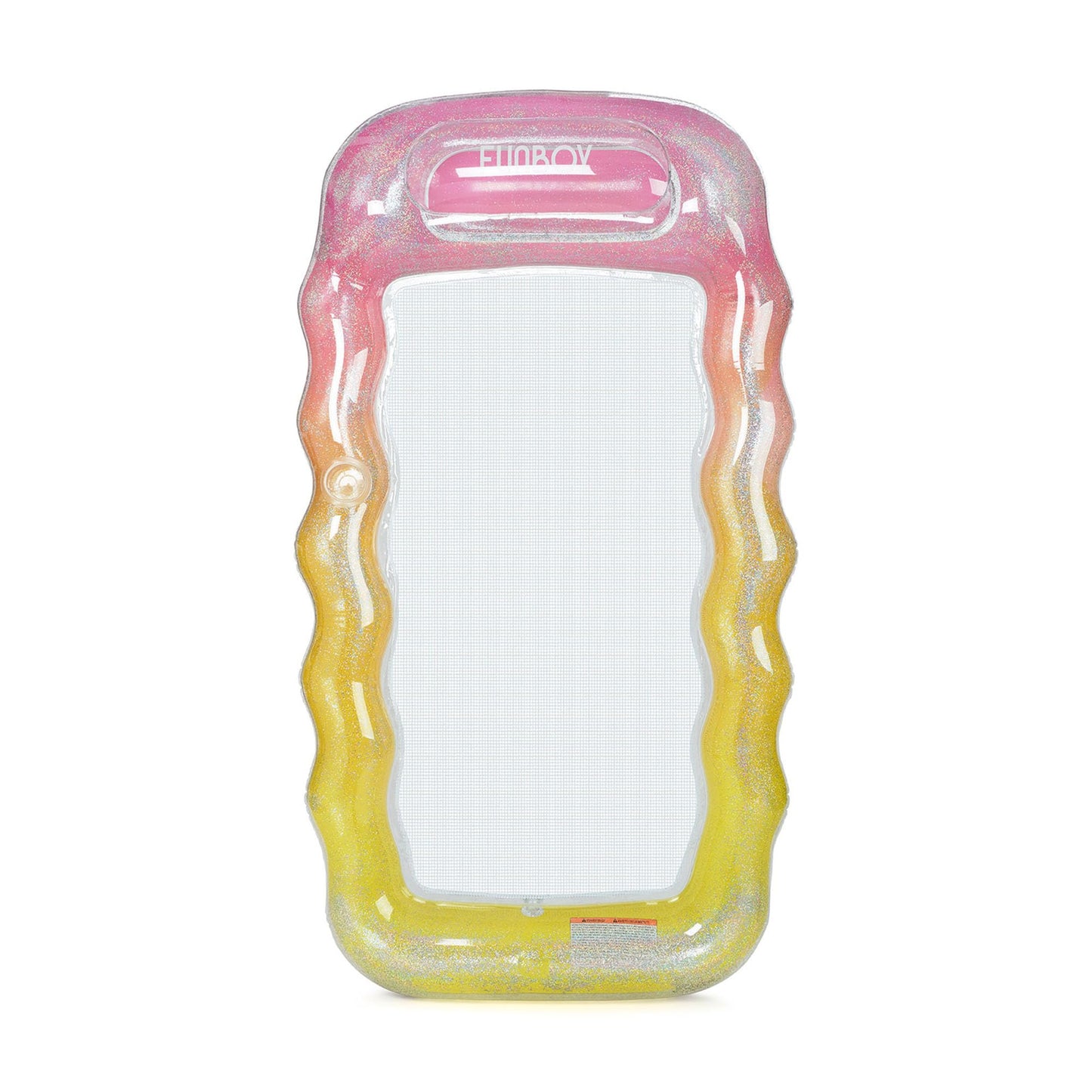 Funboy Giant Inflatable Luxury Ombre Glitter Mesh Lounger Water Hammock Pool Float, Perfect For A Summer Pool Party Large,Rainbo