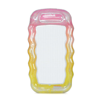 Funboy Giant Inflatable Luxury Ombre Glitter Mesh Lounger Water Hammock Pool Float, Perfect For A Summer Pool Party Large,Rainbo