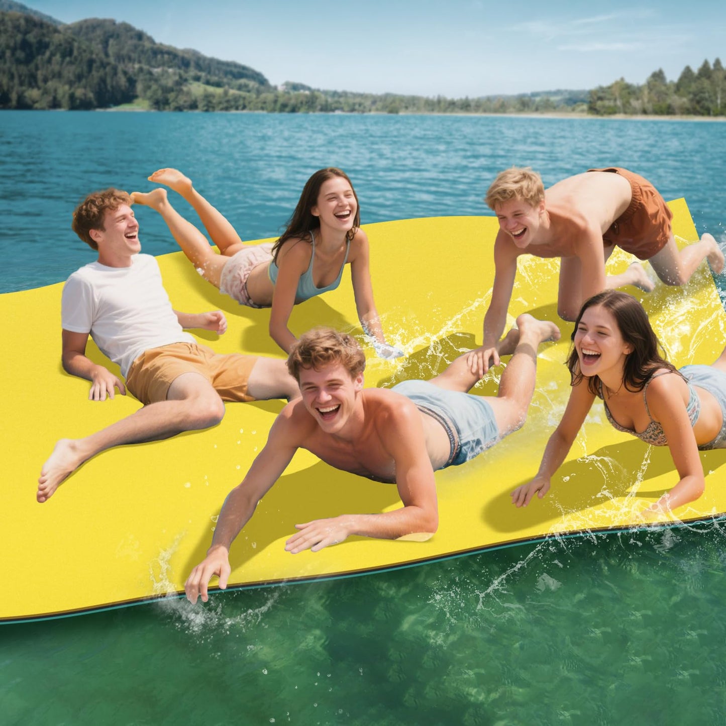 18x6FT Lily Pad Floating Mat, Floating Water Mat for Lake, 3 Layers Tear-Resistant XPE Foam Portable Lily Pad Float for Adults a