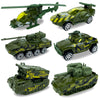 6 Pack Diecast Military Vehicles Truck Set, 1:64 Scale Army Vehicles Kids Toy Cars With Trucks, Tank, Panzer, Anti-Air Vehicle,