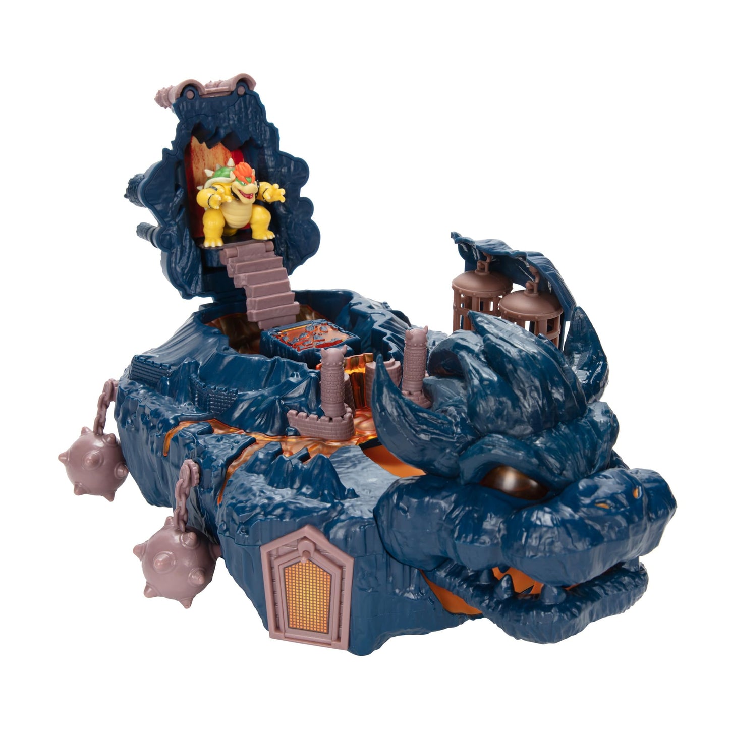 The Super Mario Bowser Island Castle Playset With 2.5” Bowser Action Figure & Interactive Pieces