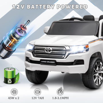 Two Seater Kids Ride On Truck, 12V Battery Powered Electric Vehicle w/Remote Control, 3 Speeds, Led Lights, Music & Horn, Spring