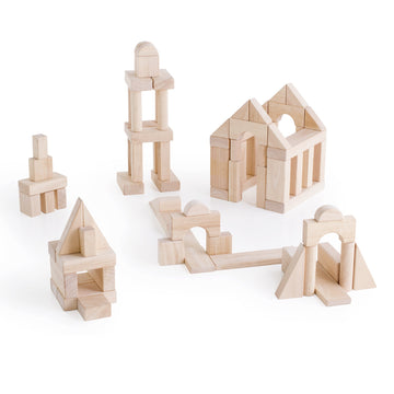 Guidecraft Unit Blocks Set D – 135 Piece Set: Stem Educational Creative Construction Toy For Toddlers, Wooden Block Play Building Set