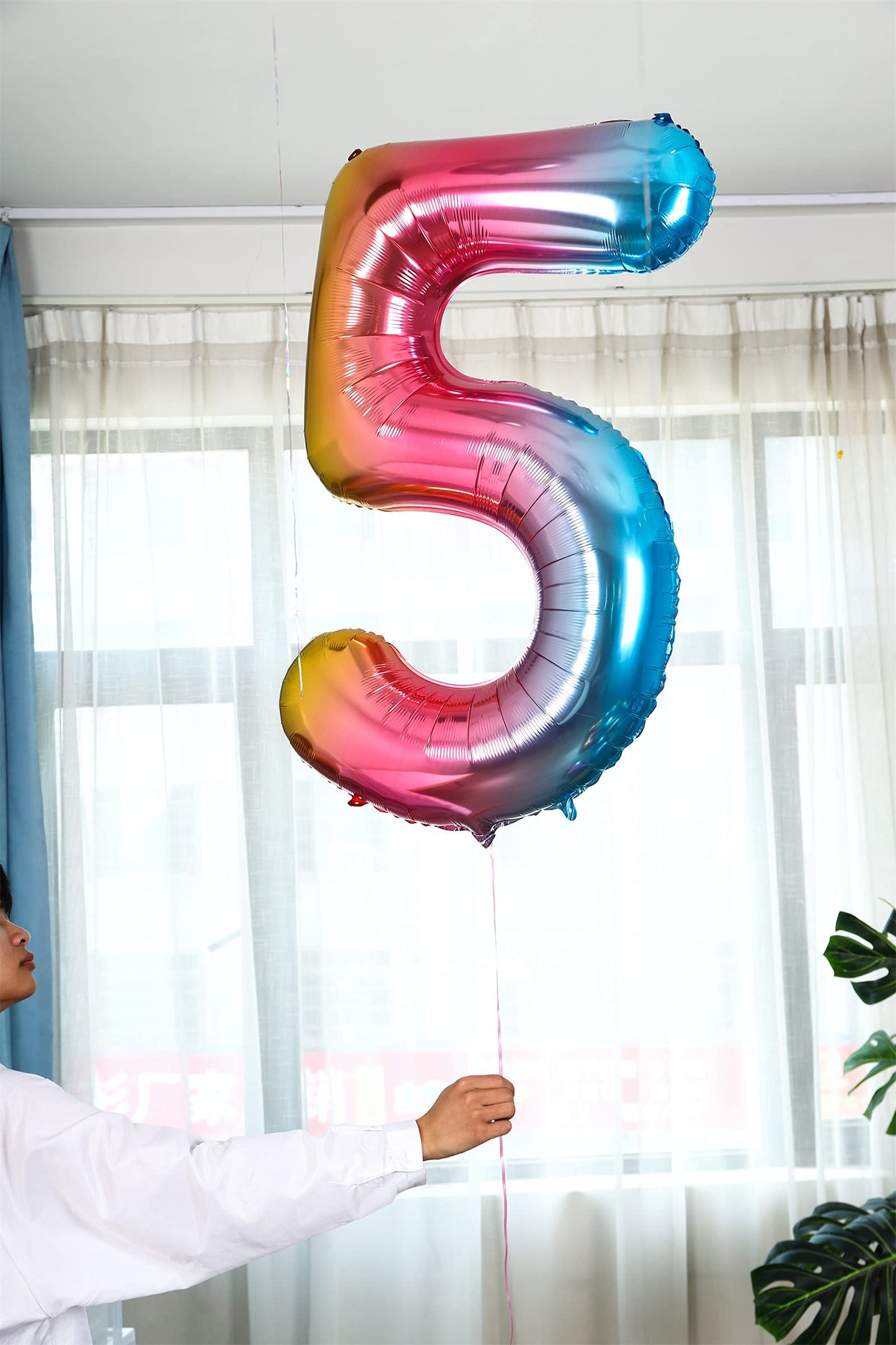Number Balloon | Number 1 Balloons For 1St Birthday Decorations | Giant Rainbow Mylar Number 1 Balloon - 40 Inch | Big Foil Mult