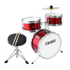 CB SKY Kids Drum Set - 5-Piece Beginner Kit, 13" Bass Drum, Stainless Steel, Red, Model MD318-R