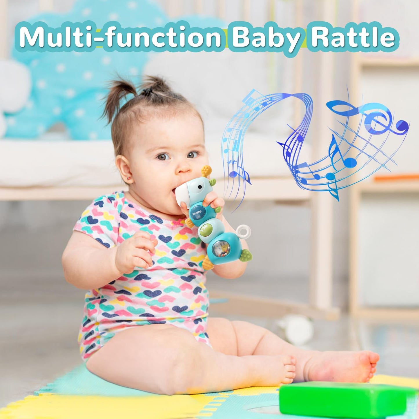 Tendccy Baby Montessori Sensory Teething Toys For 3-6 6-12 Months, Food Grade Baby Teether, Newborn Infant Rattle Toys, Learning