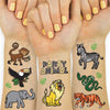 xo, Fetti Jungle Temporary Tattoos for Kids - 30 styles Zoo, Boys + Girl Craft, Birthday Party Supplies, Baby Shower