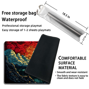 Malqiqi Playmat For Mtg, With Free Storage Bags,Game Mat 24 X 14 Inches, Tcg And Board Game Mat For Cards,Mousepad Desk Mats (Regular,Magic Mat 9)