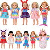 Sotogo 11 Sets American Wellie Doll Clothes Outfits Dresses Pajamas Swimsuit, Girl Wishers Doll Clothes Fit For 14 To 14.5 Inch Dolls