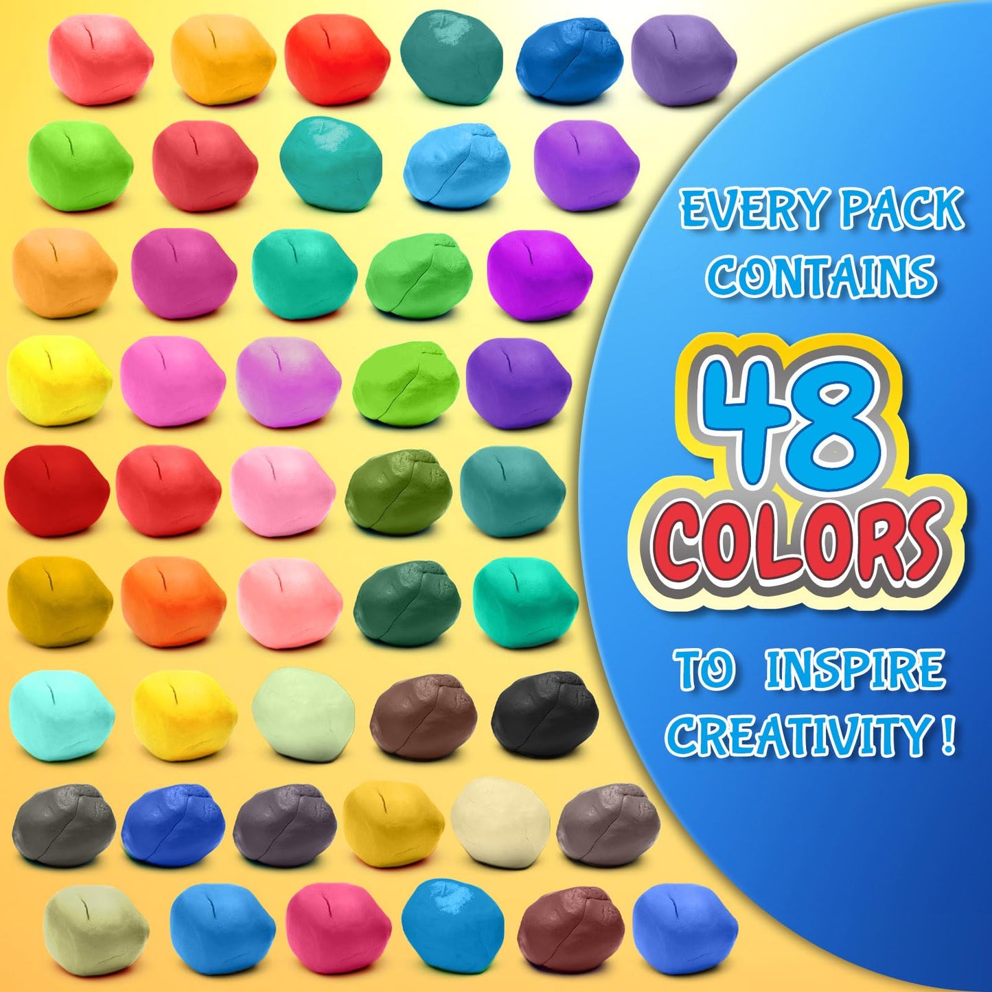 Essenson Magic Clay - Air Dry Clay 48 Colors, Modeling Clay For Kids With Tools, Toys Gifts For Age 3 4 5 6 7 8+ Years Old Boys Girls Kids