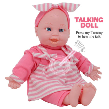 12 Inch Baby Dolls For 3 Year Old Girls - Soft Body Interactive Baby Doll That Can Talk, Cry, Sing And Laugh - Makes Cute Gibber