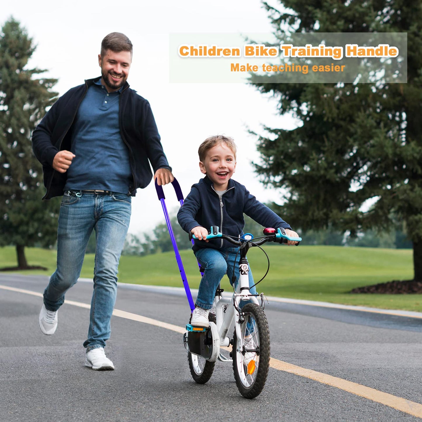 Moli Dee Children Cycling Bike Safety Trainer Handle Balance Push Bar (Blue)