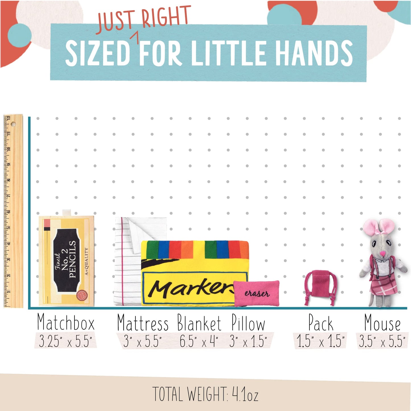 Foothill Toy Co. Mice In Boxes - 'Susie The Schoolhouse Mouse' Playset With Stuffed Animal In A Pencil Box Bed