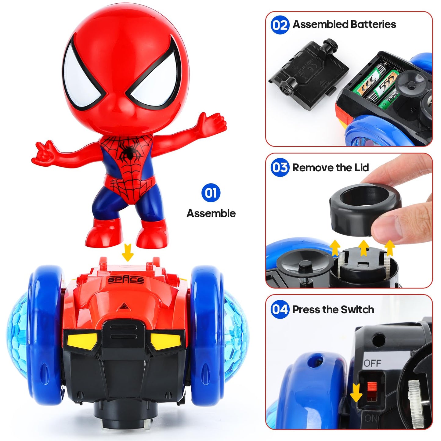 Toys For Boys 4-6,Dancing Robot Sensory Toy Car With Colorful Flashing Lights & Music,Fun Birthday Christmas Stocking Stuffing G