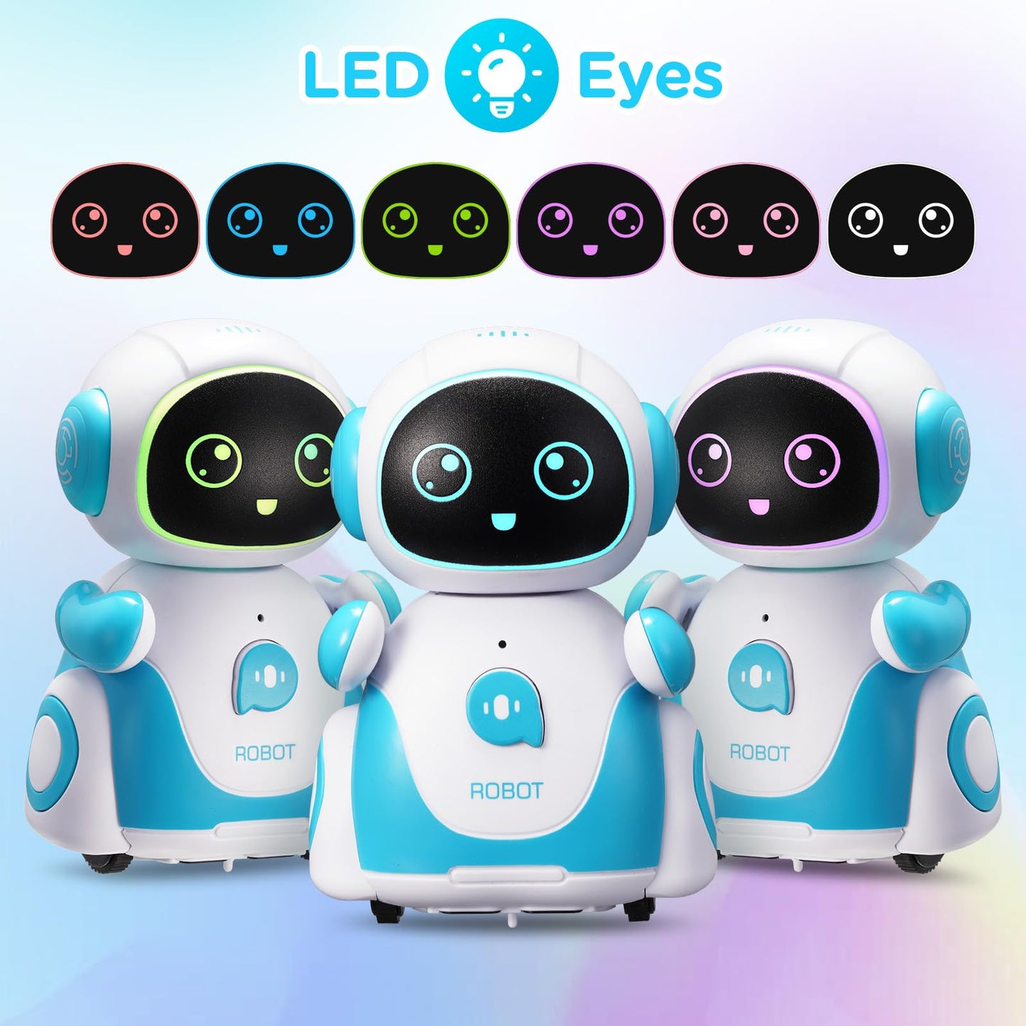 HAIOUMM Robot Toys for Boys, Rechargeable Smart Robots for Kid, Intelligent Robot with Touch Sensor, Dancing, Recording, Path Fi