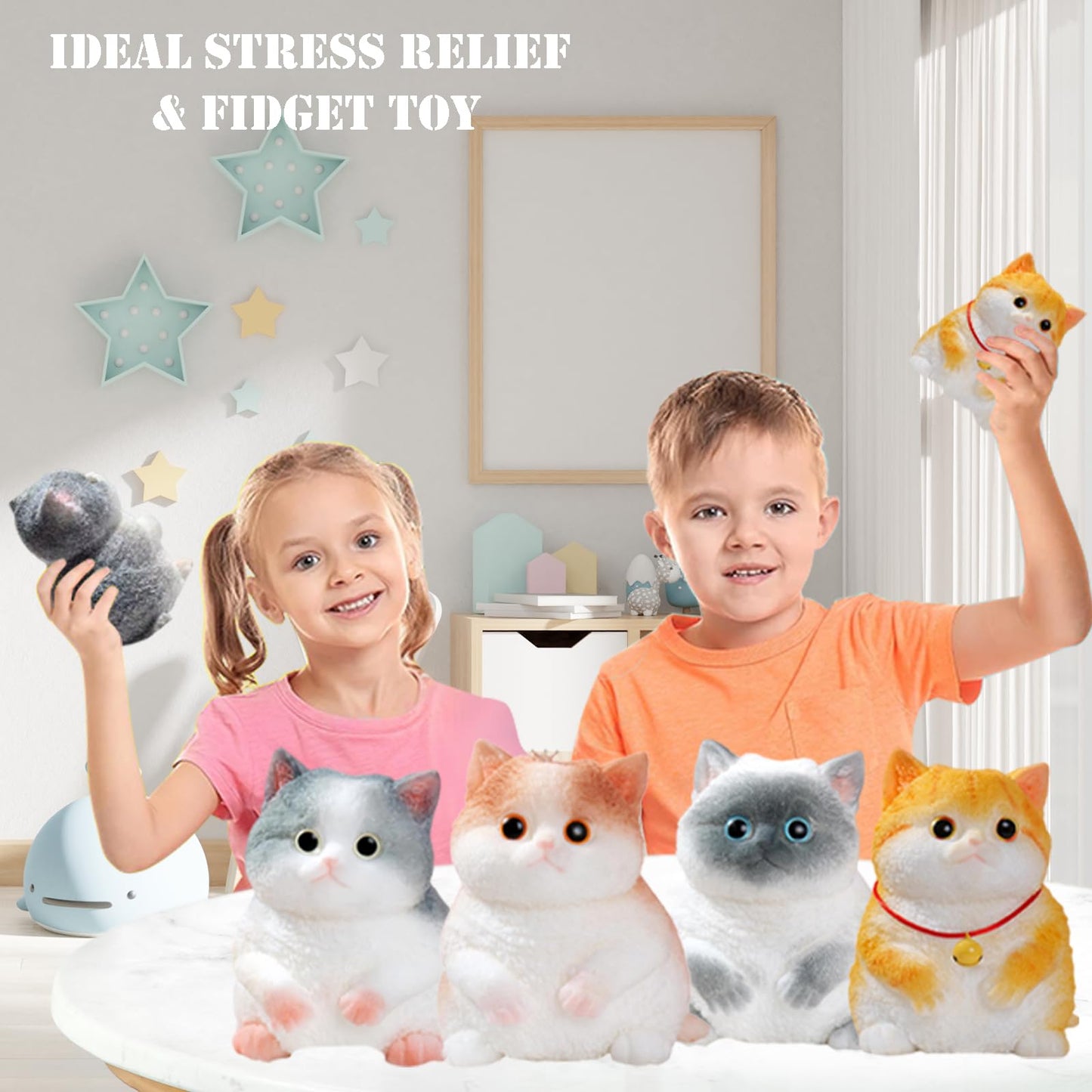 YJPPDD Big taba Squishy Cat Handmade Squishy Cat for mature-themed/Kids Stress Relief Cute & Soft Cat Design Perfect Squeeze Toys Gift for Relaxation and Fun - Dress Up Your Own Squishies Cat(Crown Cat)