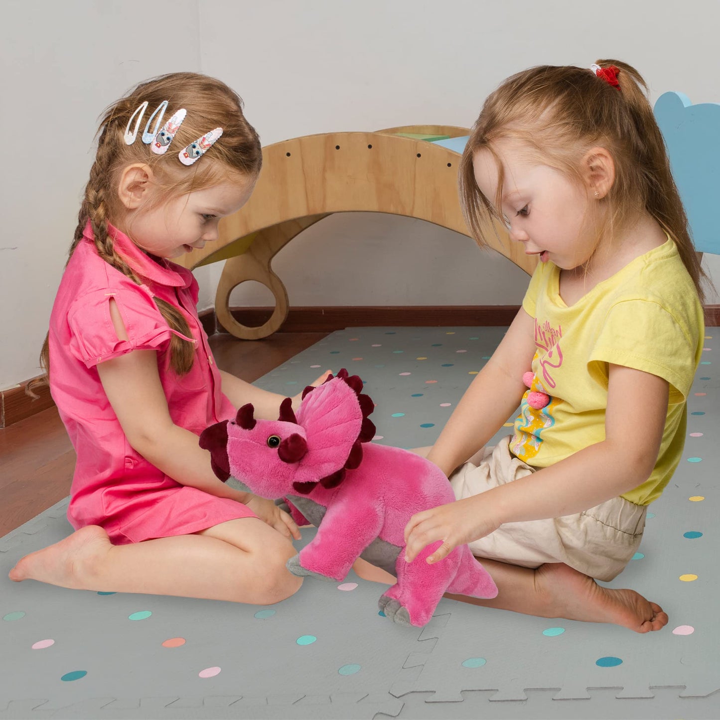 Artcreativity Cozy Plush Triceratops Dinosaur, Soft And Cuddly Stuffed Animal For Kids, Unique Dinosaur Room Decoration, Great Gift Idea For Boys And Girls