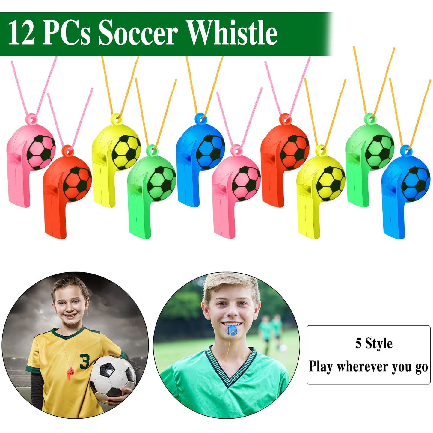 DoYoDoYa Soccer Party Favors Set 96Pcs - Slap Bracelet, Keychain, Tattoos, Toy Whistle - Sports Party Favors for Kids Boys