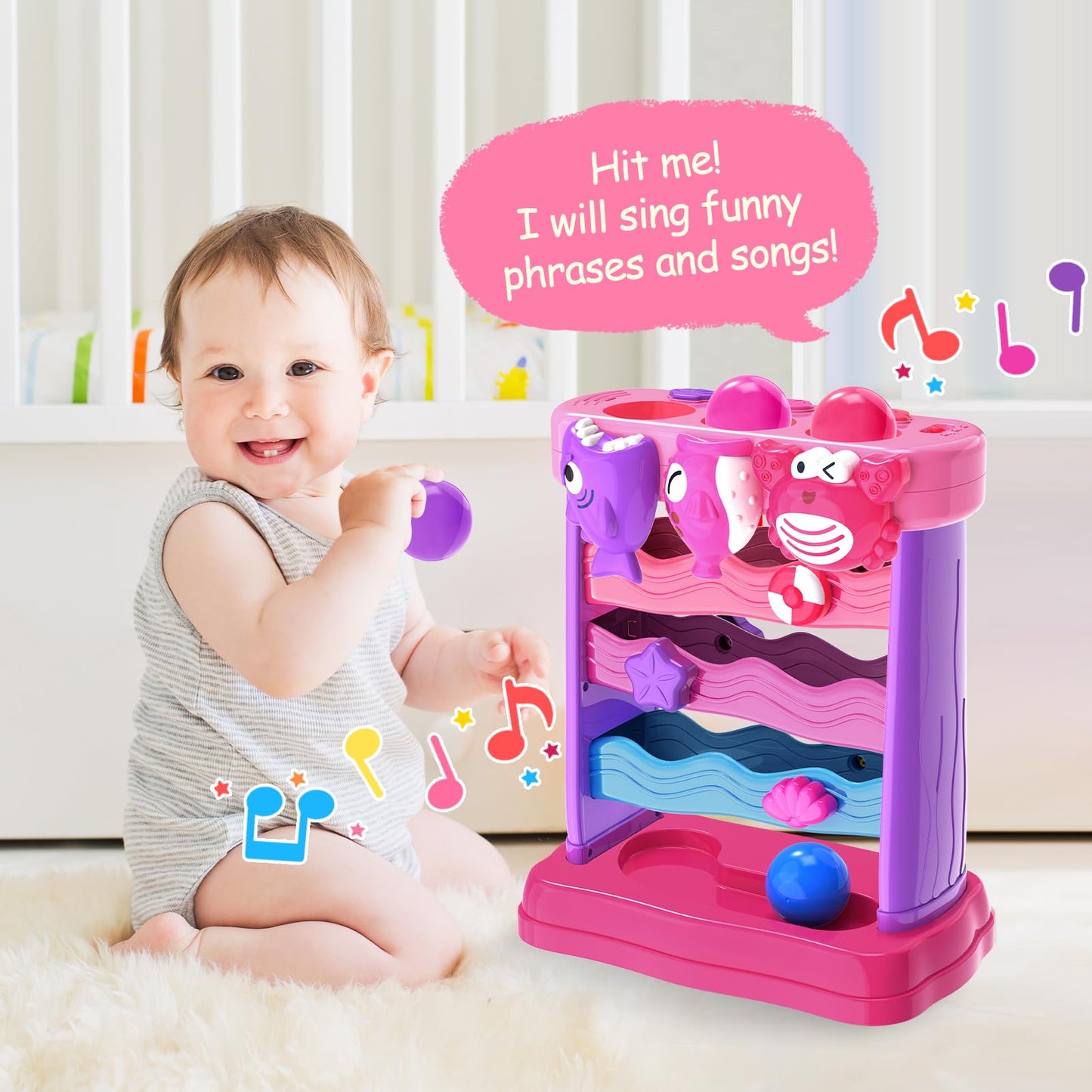 Yegeer Toys For 1 2 3 Years Old Girls, Musical Toys For 6-12-18-24 Months, Interactive Toddler Toys, Montessori Toys, Christmas