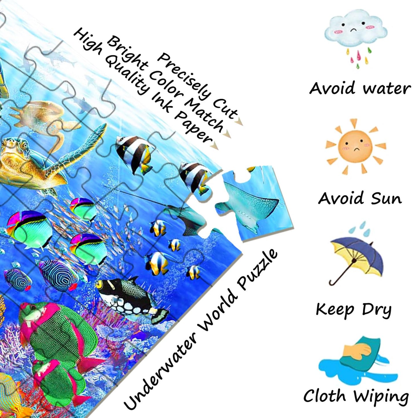 Puzzles For Kids Ages 4-8 Year Old - Underwater World, 100 Piece Jigsaw Puzzle For Kids 4-6-8 Year Old Learning Educational Puzzle Toys Gifts Toddler Puzzles Ages 4-8 For Boys And Girls