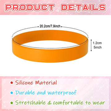 Bouiexye 60 Pieces Rubber Bracelets Orange Sports Band Unisex For Sports Teams Party Games Fashion Decorations