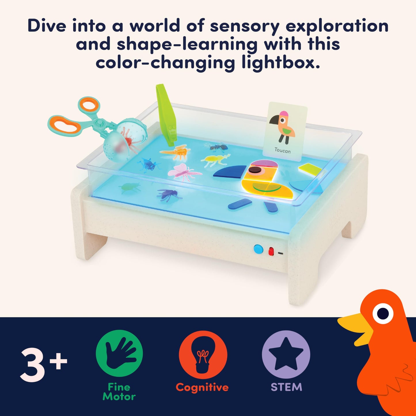 Battat Education Tracing Light Box - Sensory Light Table for Kids 3+ Years, Multi Color, Medium Size - Bright Explorer