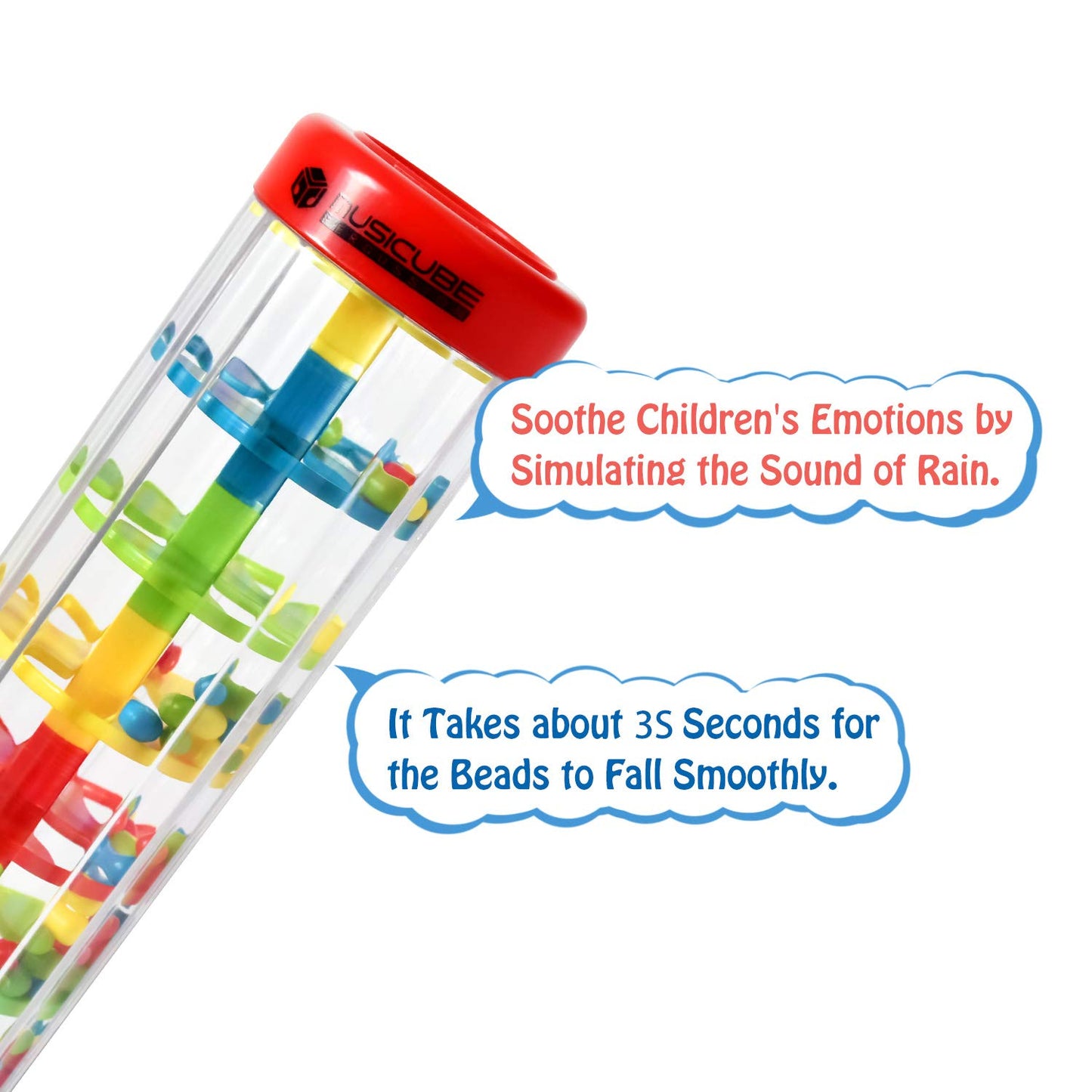 Musicube Rainmaker 8 Inch Mini Rainstick For Babies Tube Rain Stick Raindrop Sound Baby Rattle Shaker Music Sensory Auditory Ins
