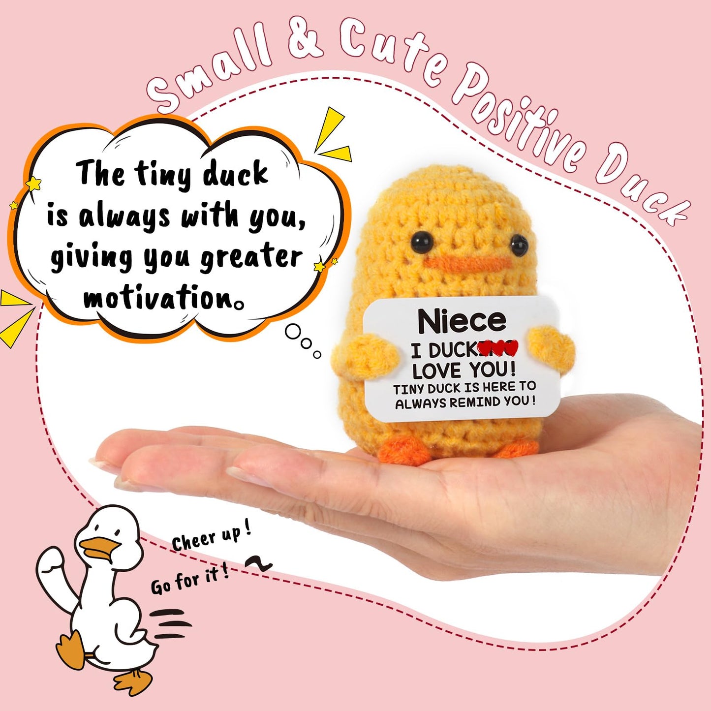 Mbl Niece Gifts From Auntie Aunt - To My Niece Gift From Aunt, Funny Small Cute Emotional Positive Support Handmade Crochet Duck