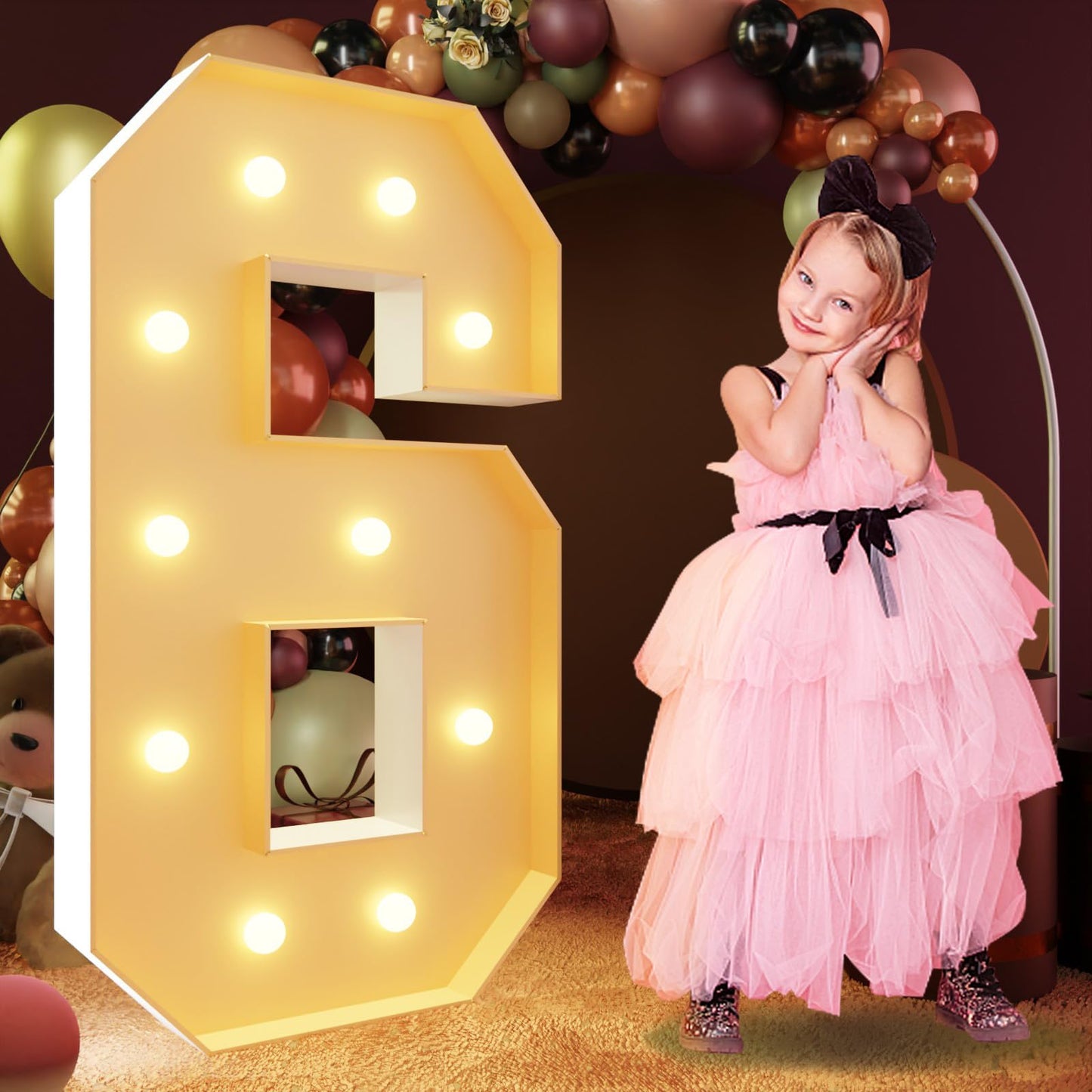 Imprsv 4Ft Marquee Numbers, Light Up Numbers For 60Th Birthday Decorations, Marquee Light Up Letters Anniversary Party Decor, Mo