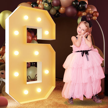 Imprsv 4Ft Marquee Numbers, Light Up Numbers For 60Th Birthday Decorations, Marquee Light Up Letters Anniversary Party Decor, Mo