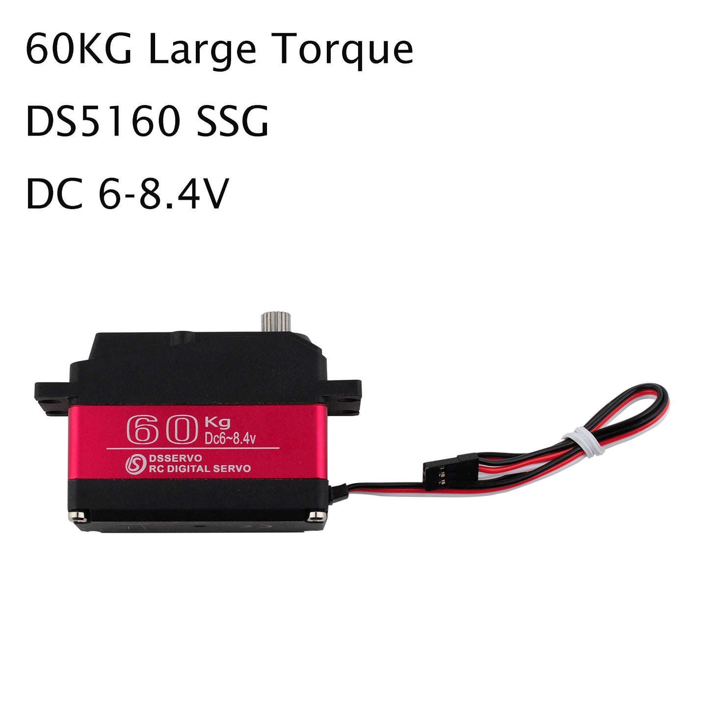 Wishiot DS5160SSG 60kg Servo RC Digital Servo DC6-8.4V Metal Gear Large Torque High Speed IP67 Waterproof Servo 270 Degree with