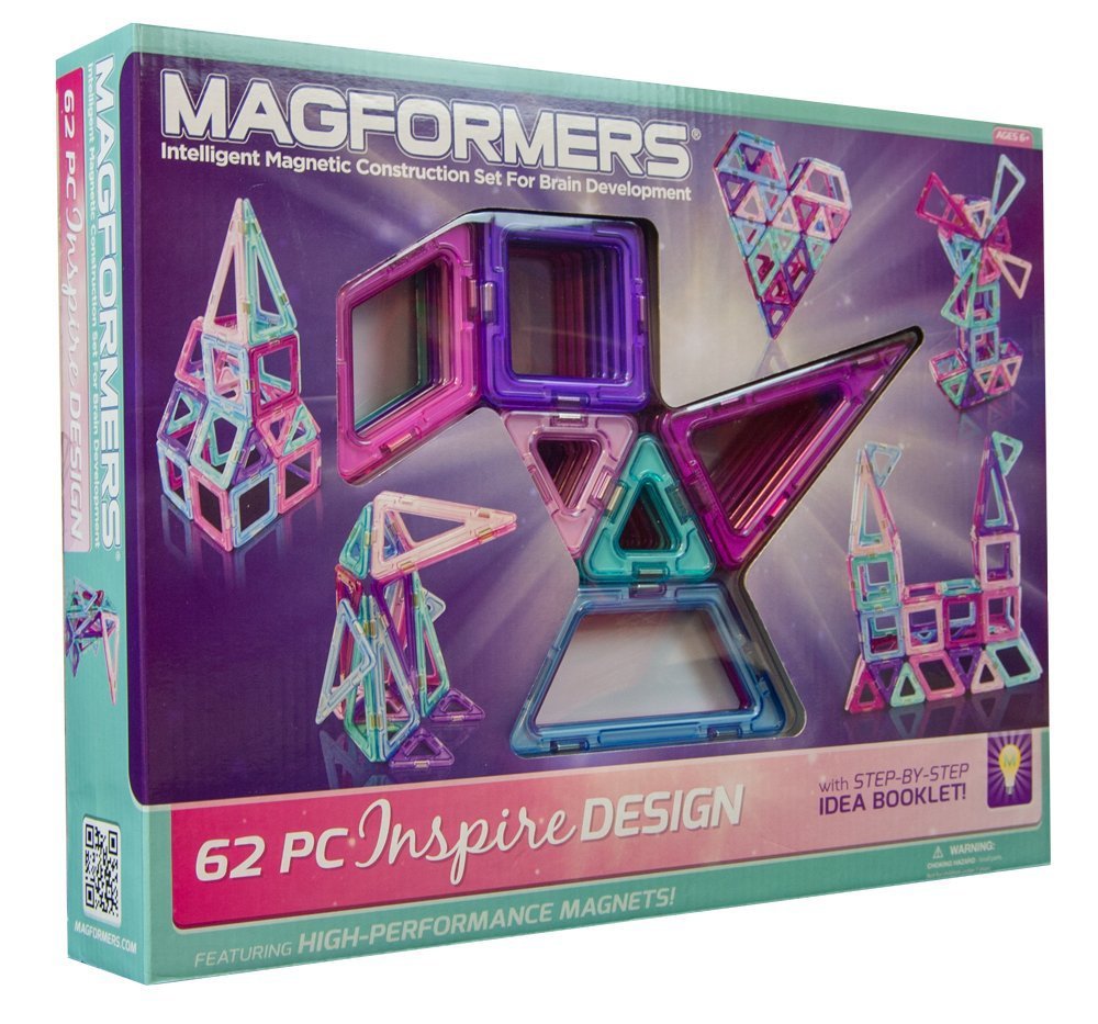 Magformers Inspire Design Set (62-Pieces) Magnetic Building Blocks, Educational Magnetic Tiles Kit, Magnetic Construction Stem S