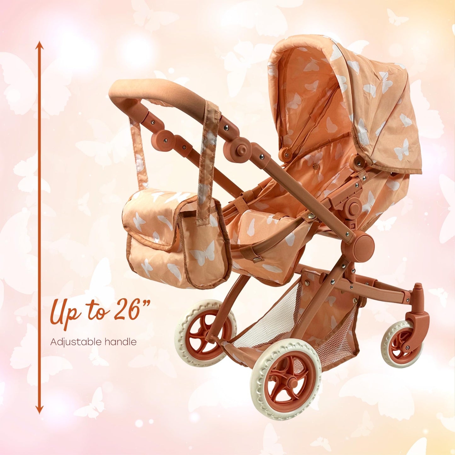 Convertible Combo Baby Doll Stroller For 3 Year Old Girls & Up | Play Toy Baby Stroller For Dolls, Folding Adjustable Bassinet C