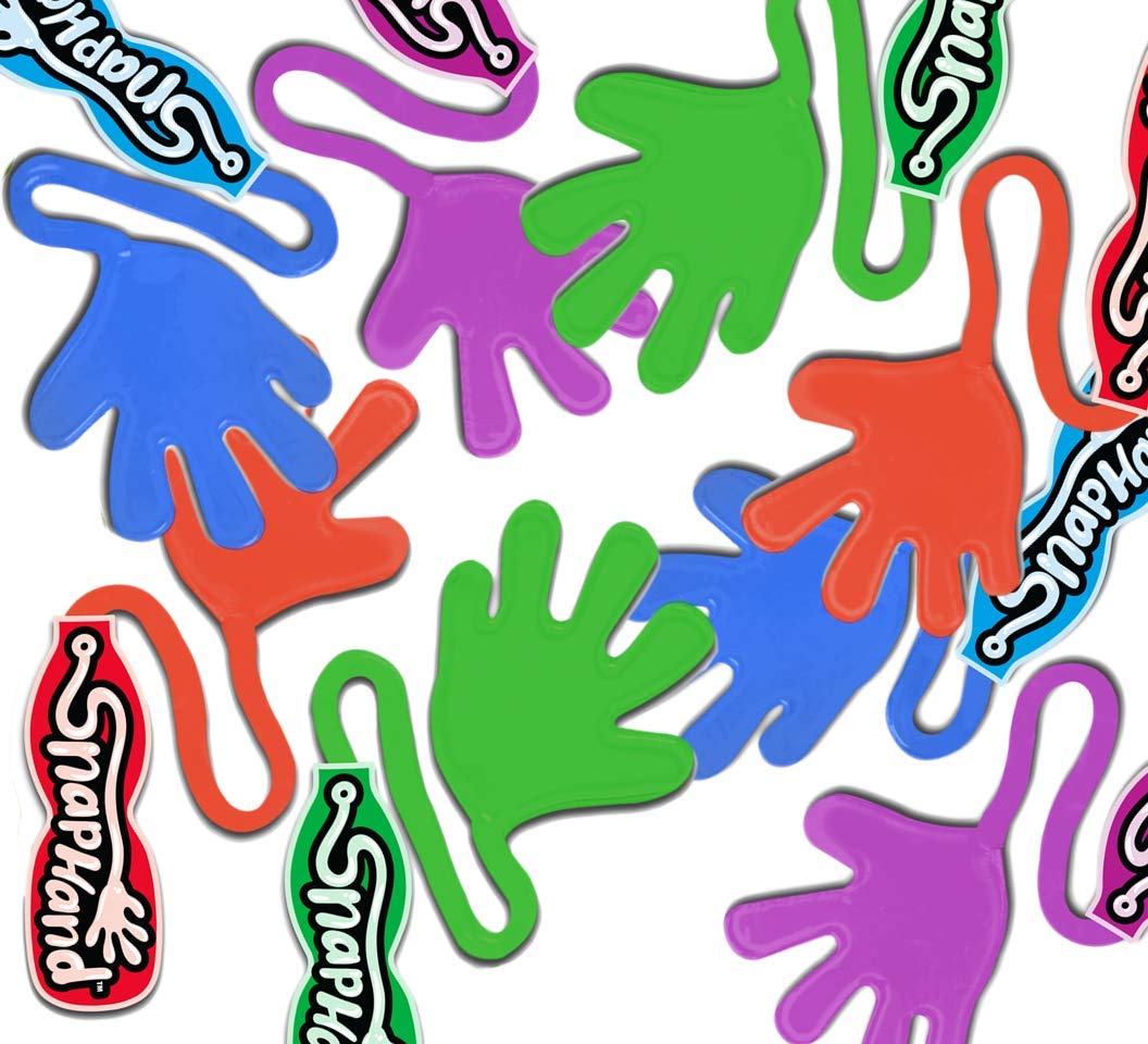 Ja-Ru Super Stretchy Sticky Hands (2 Pack, 4 Hand Toys) Fun Slap Smack & Snap Fidget Toys For Kids. Bulk Classroom Prizes, Party Favors, Easter Goodie Bag Stuffers. Vending Machine Toys. 315-2S