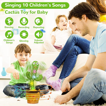 Emoin Dancing Cactus Talking Cactus Toy, Cactus Baby Toy Singing Children'S Song+Box,Mimicking Cactus Recording &Repeating What