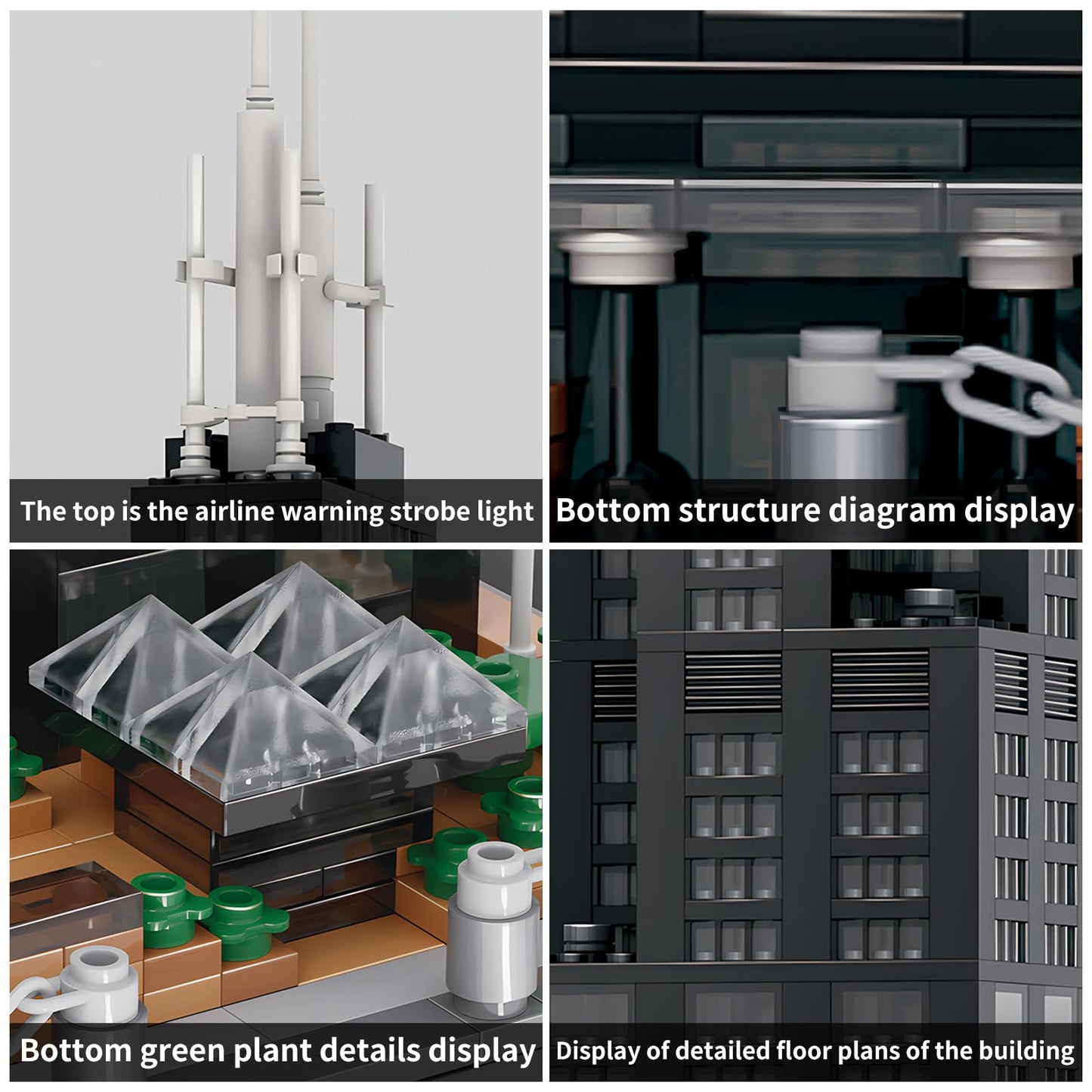 CAXIMSY Architecture Model Building Blocks Set - Willis Tower Skyline Toy, 1241 Pcs, Plastic, 17.5x17.5x57 cm, Perfect for Kids & Adults