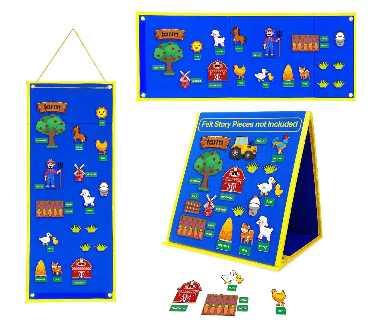 Foldable Felt Board For Toddlers Flannel Board Stories For Preschool Early Learning Interactive Storytelling Freestanding Felt S