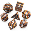 HDdais DND Dice Set 7PCS Wood Polyhedral Dice Set D&D with Metal Box for RPG Dungeons and Dragons Role Playing Tabletop Games (Y
