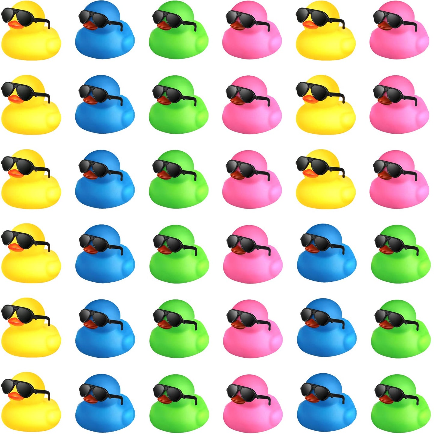 Chivao 36 Pcs Mini Rubber Ducks With 36 Sunglasses Rubber Ducks In Bulk Bathtub Duckies Toys For Kids Christmas Valentine'S Day