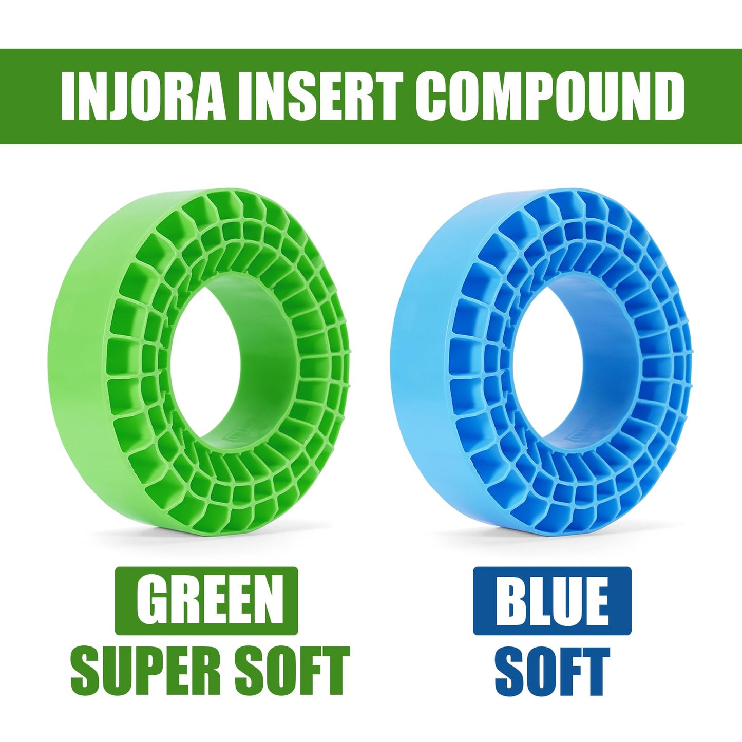 INJORA Silicone Rubber Inserts Foam for 106-108mm 1.9'' Tires(Small Green)